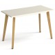 Giza Straight Desk with Wooden Legs